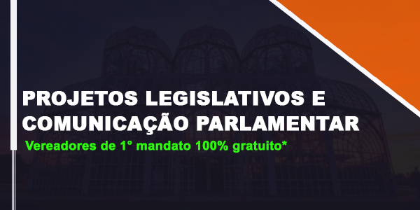 Banner do curso Projetos Legislativos e Comunicação Parlamentar